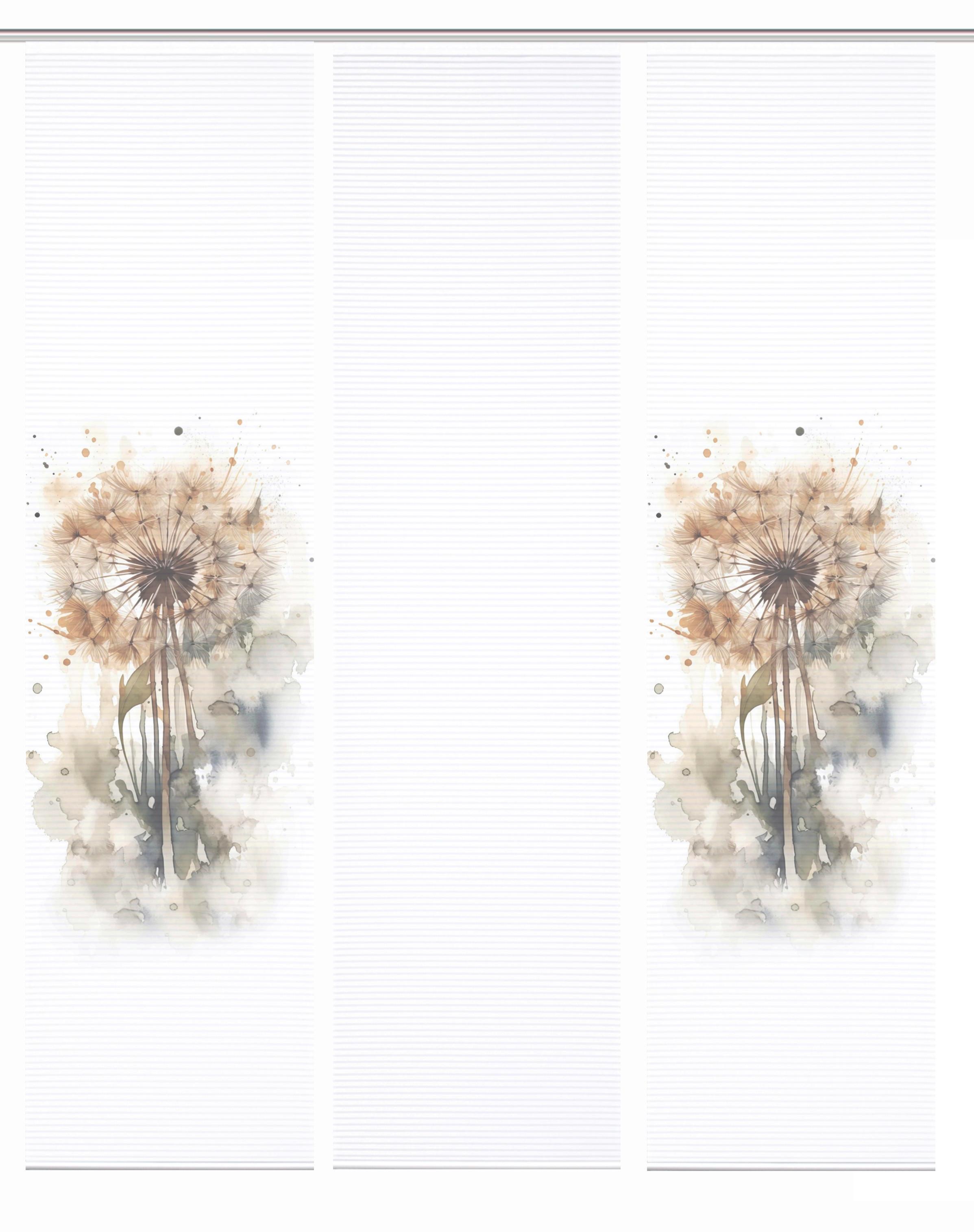 Flächenvorhang Amarande 3er Set - Naturfarben/Weiß, Natur, Textil (60/245cm)