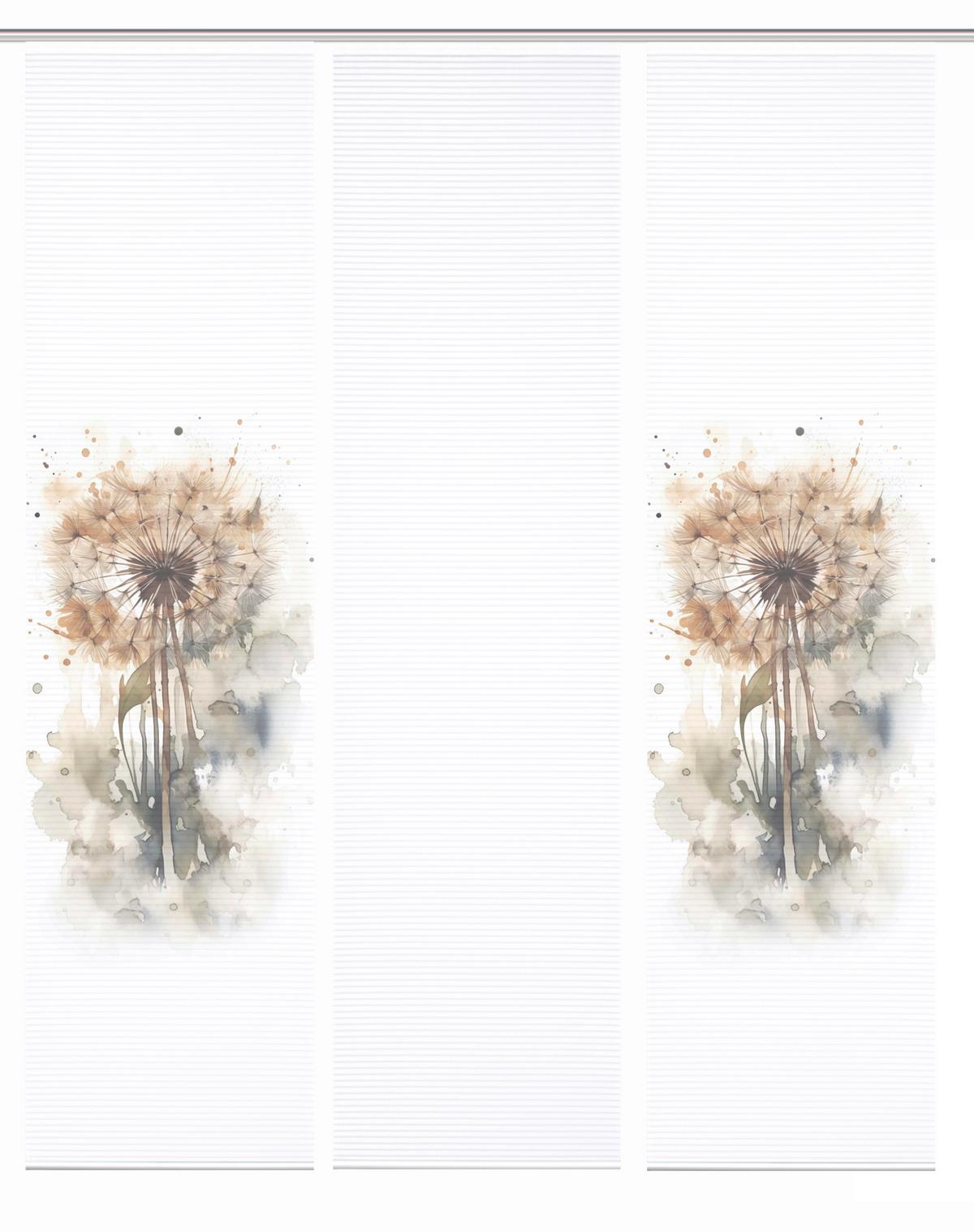 Flächenvorhang Amarande 3er Set - Naturfarben/Weiß, Natur, Textil (60/245cm)