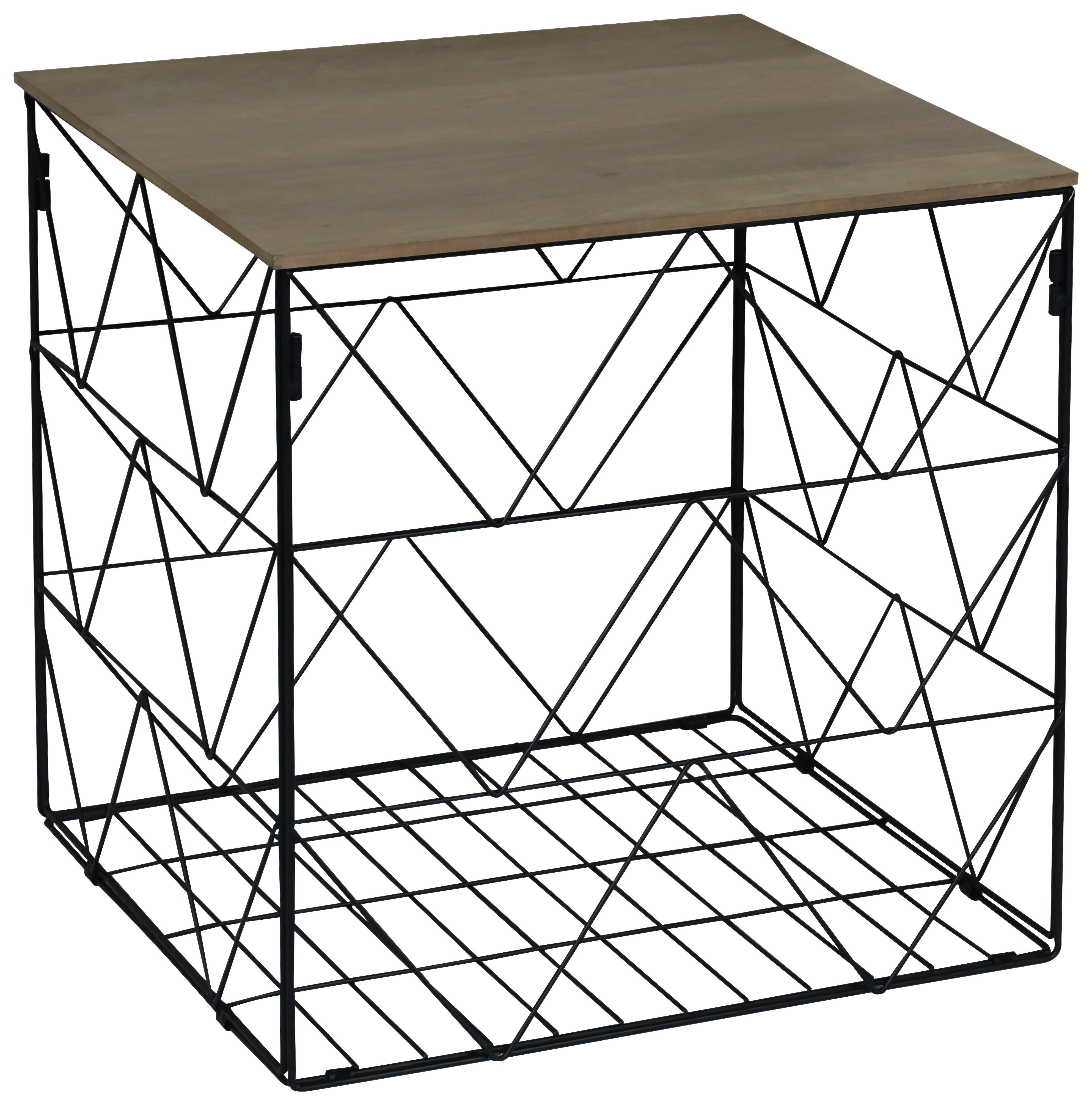 Beistelltisch mit Metallgerüst Sally Schwarz / Dunkelbraun - Dunkelbraun/Schwarz, MODERN, Holzwerkstoff/Metall (40/38/40cm)