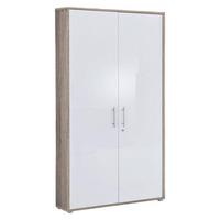 Aktenschrank Office Edition Weiß Hg/Eiche Dekor B: 84,4cm - Weiß Hochglanz/Sonoma Eiche, MODERN, Holzwerkstoff (84,4/185,6/33cm) - MID.YOU