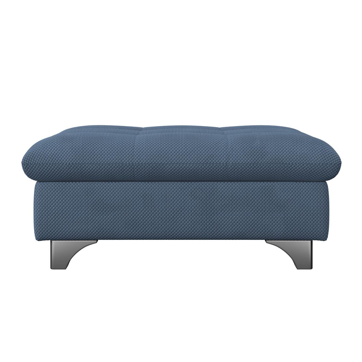 Hocker Gemini Dunkelblau, B:108cm - Chromfarben/Dunkelblau, KONVENTIONELL, Textil (108/46/108cm)