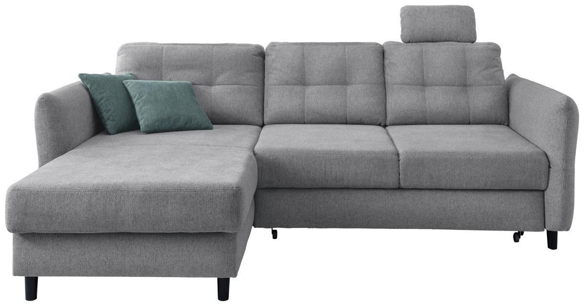 Ecksofa Brizzini Silberfarben S: 176/250-280 Cm - Mintgrau/Silberfarben, MODERN, Holz/Textil (176/250-280cm) - Livetastic