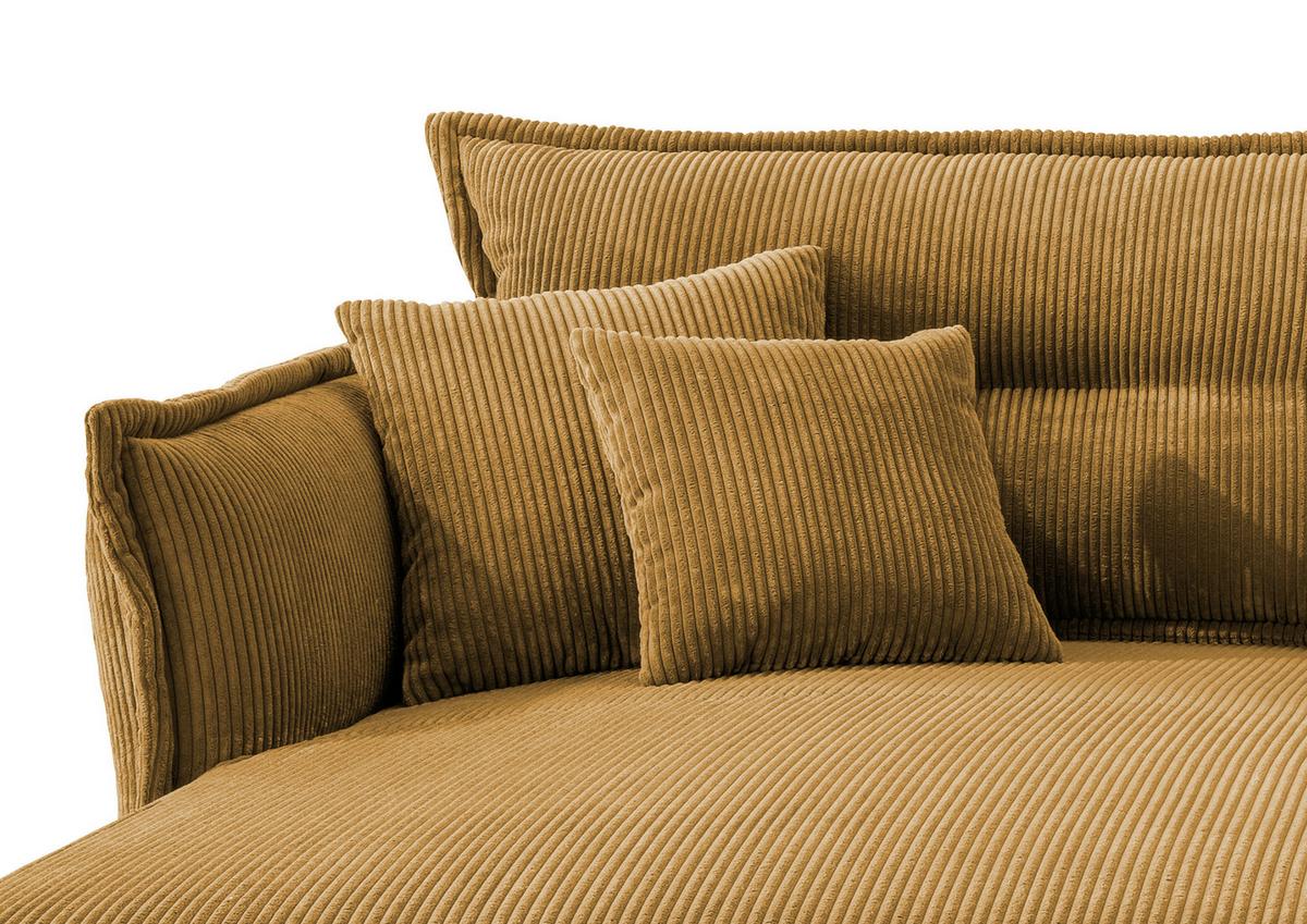 Ecksofa Lava Goldfarben S: 180/255 cm - Goldfarben/Schwarz, MODERN, Textil (180/255cm) - Livetastic