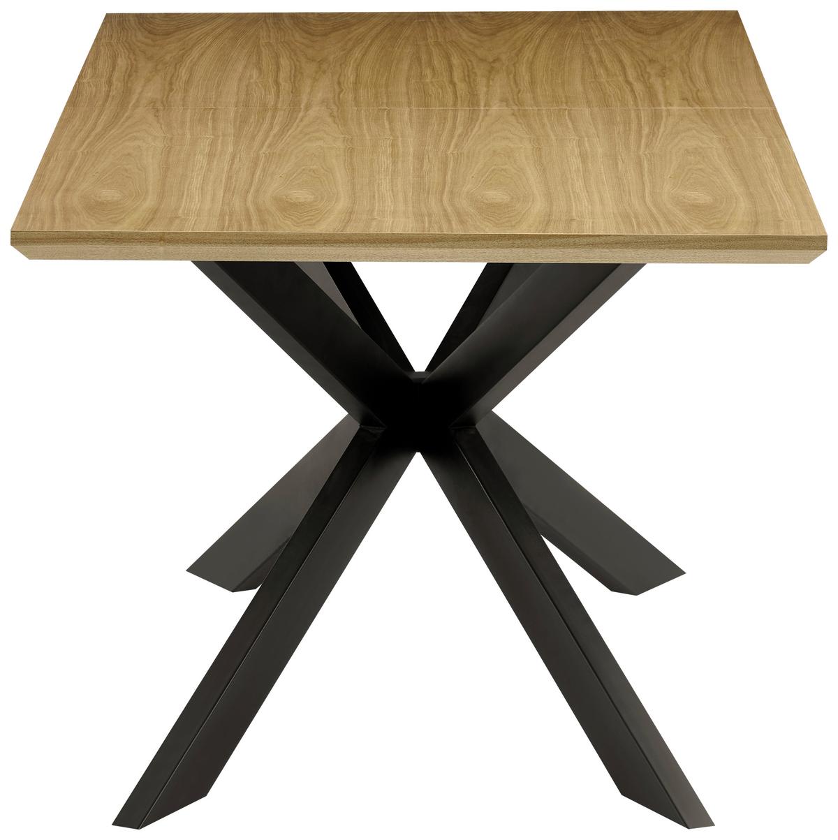 Esstisch Kalmar Schwarz/EichefarbenL:180-230cm - Eichefarben/Schwarz, MODERN, Holz/Holzwerkstoff (180/230/90/76cm) - P & B
