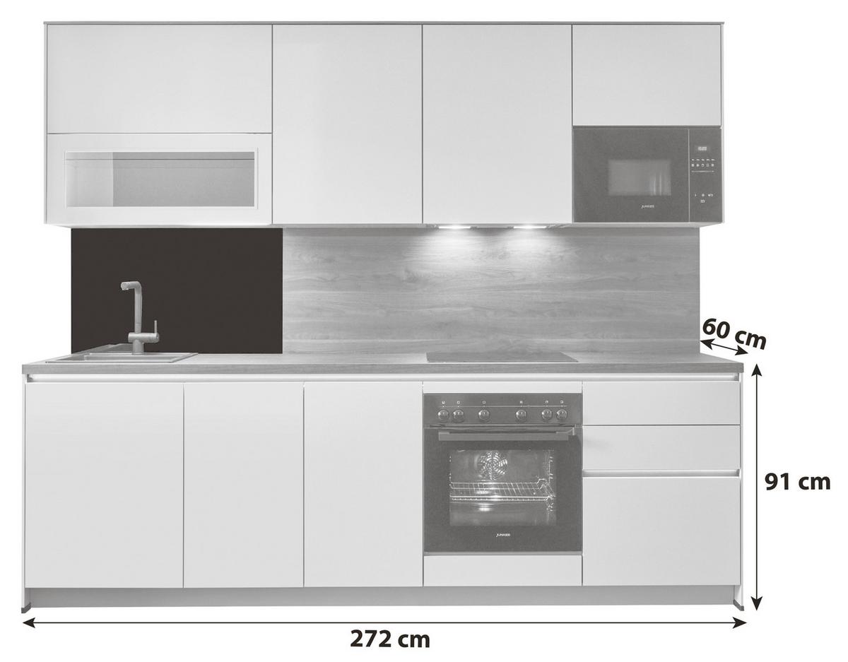 Küchenblock Sidney - Walnussfarben/Grau, Basics, Holzwerkstoff (272cm) - Vertico