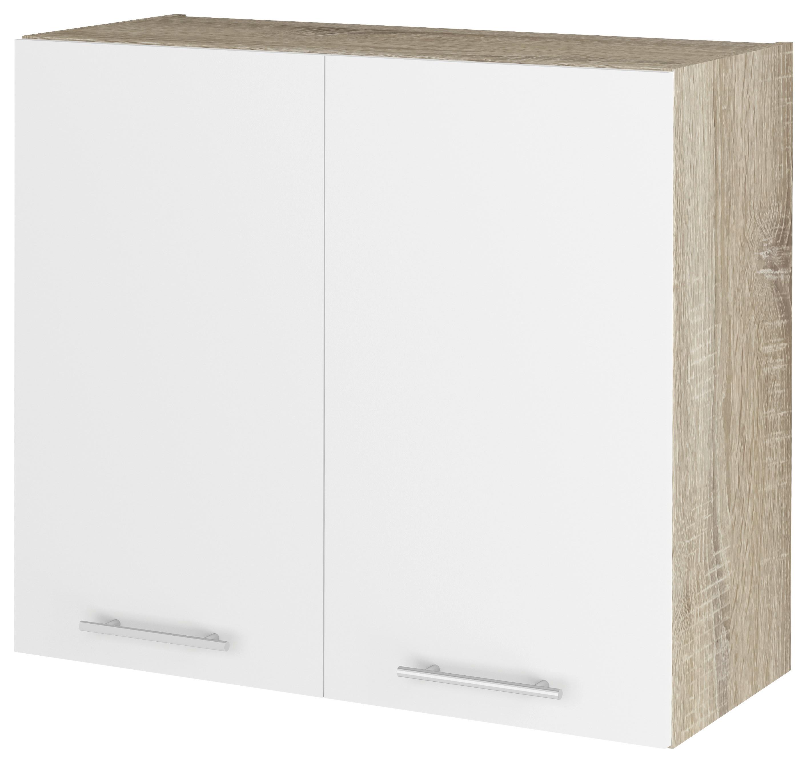 Felsőszekrény Corina - Sonoma tölgy/fehér, Modern, műanyag/faalapú anyag (80/72,4/34,6cm)