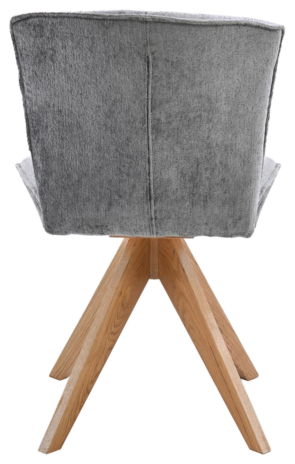 Stuhl Neva 2 Braun Eiche Massiv, Drehbar, B: 51cm - Naturfarben/Braun, KONVENTIONELL, Holz/Textil (51/89/70cm)
