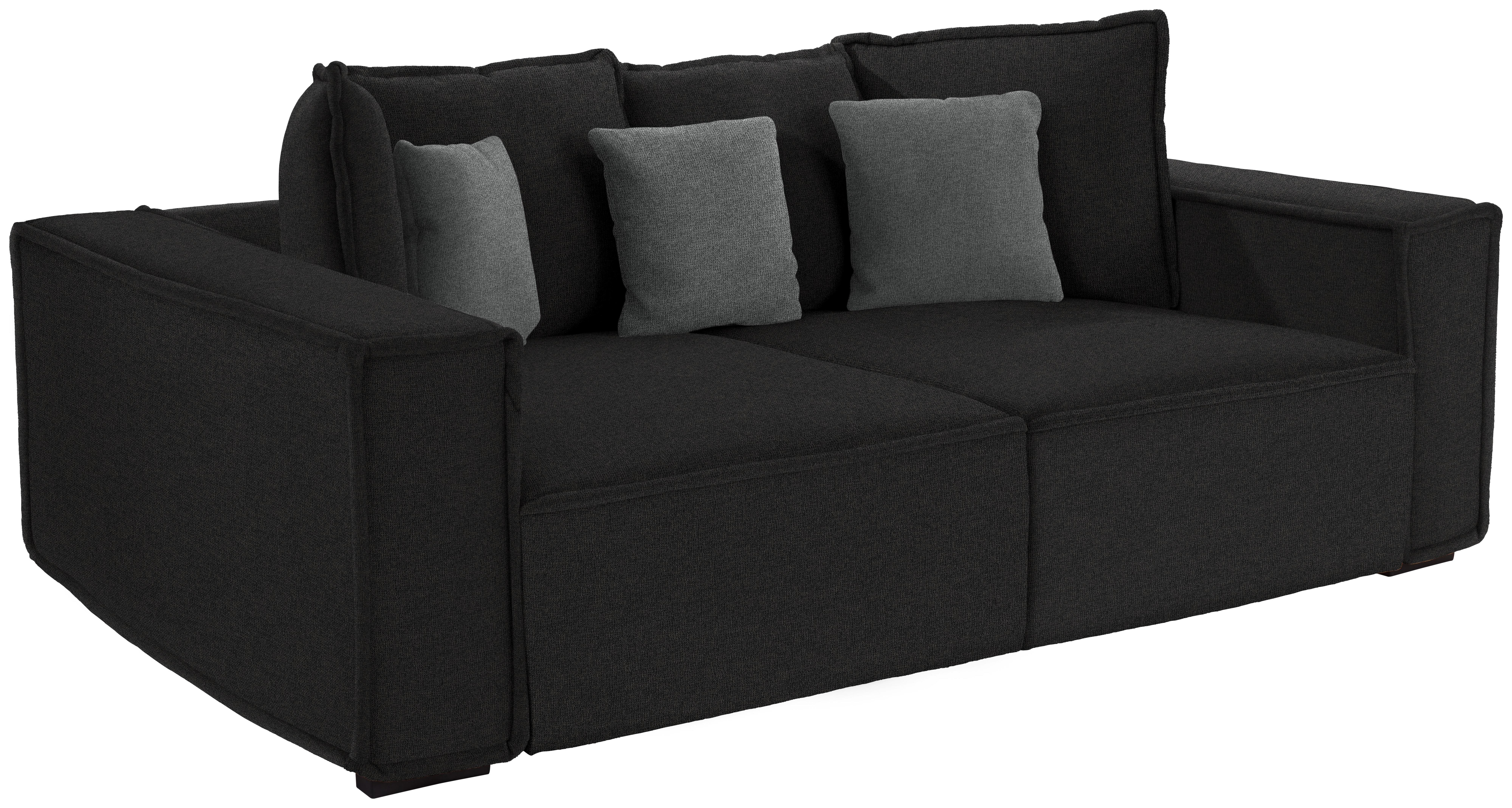 Bigsofa Surf - Schwarz/Grau, MODERN, Holz/Textil (244/62/117cm) - Luca Bessoni