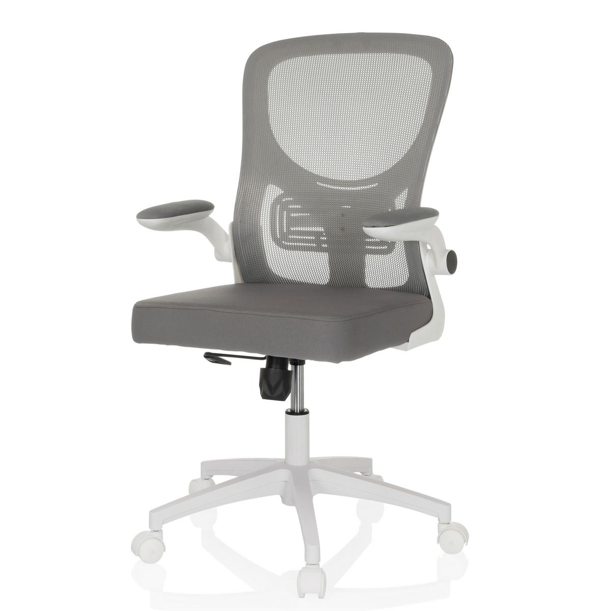 Drehstuhl Grau B: 60 Cm - Grauweiß/Weiß, MODERN, Kunststoff/Textil (60/95-105/54cm) - MID.YOU