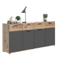 Sideboard Mason Grau B: 200 cm - Schwarz/Grau, KONVENTIONELL, Holzwerkstoff (200/91/40cm) - MID.YOU