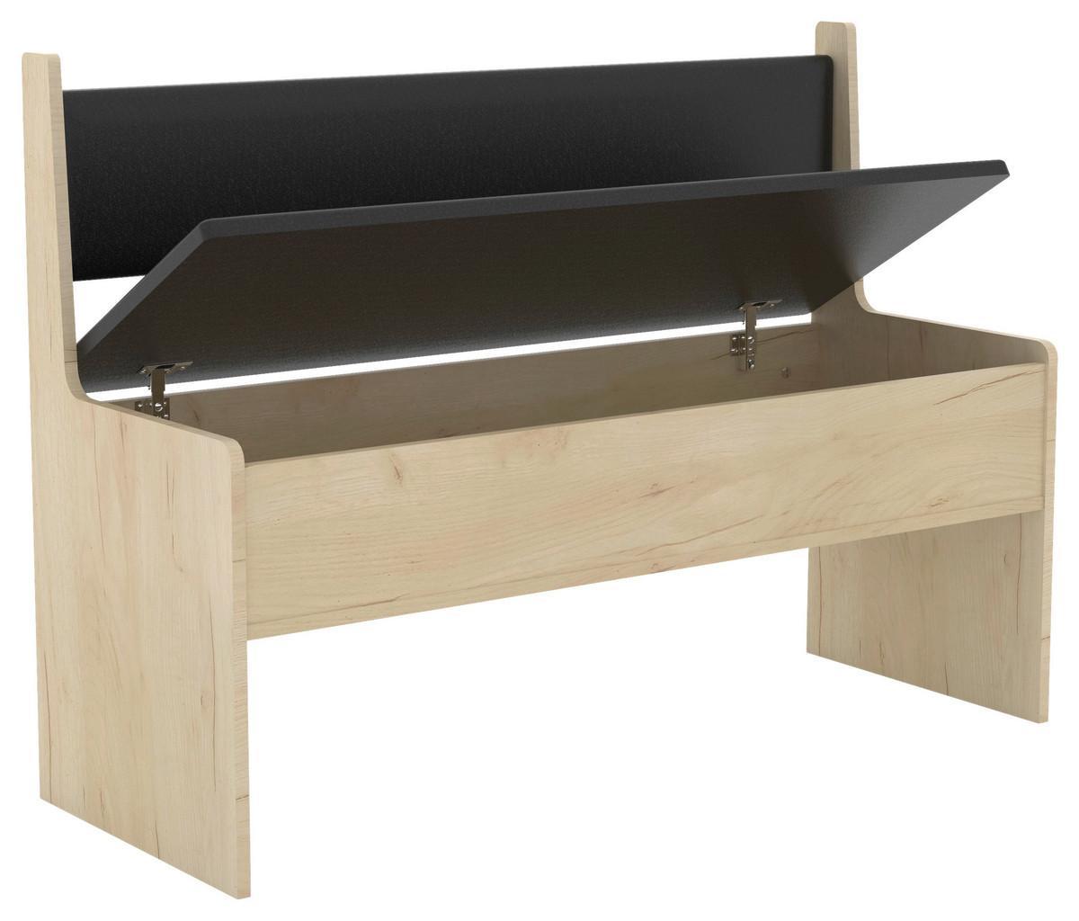 Sitzbank Esal Honigeiche B: 110 cm - Honigeiche/Weiß, MODERN, Holzwerkstoff (110/80/42cm) - MID.YOU