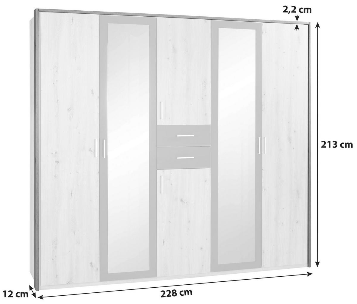 Passepartout-Rahmen Diver Eiche Dekor für B: 225 cm - Eichefarben, MODERN, Holzwerkstoff (228/213/12cm)