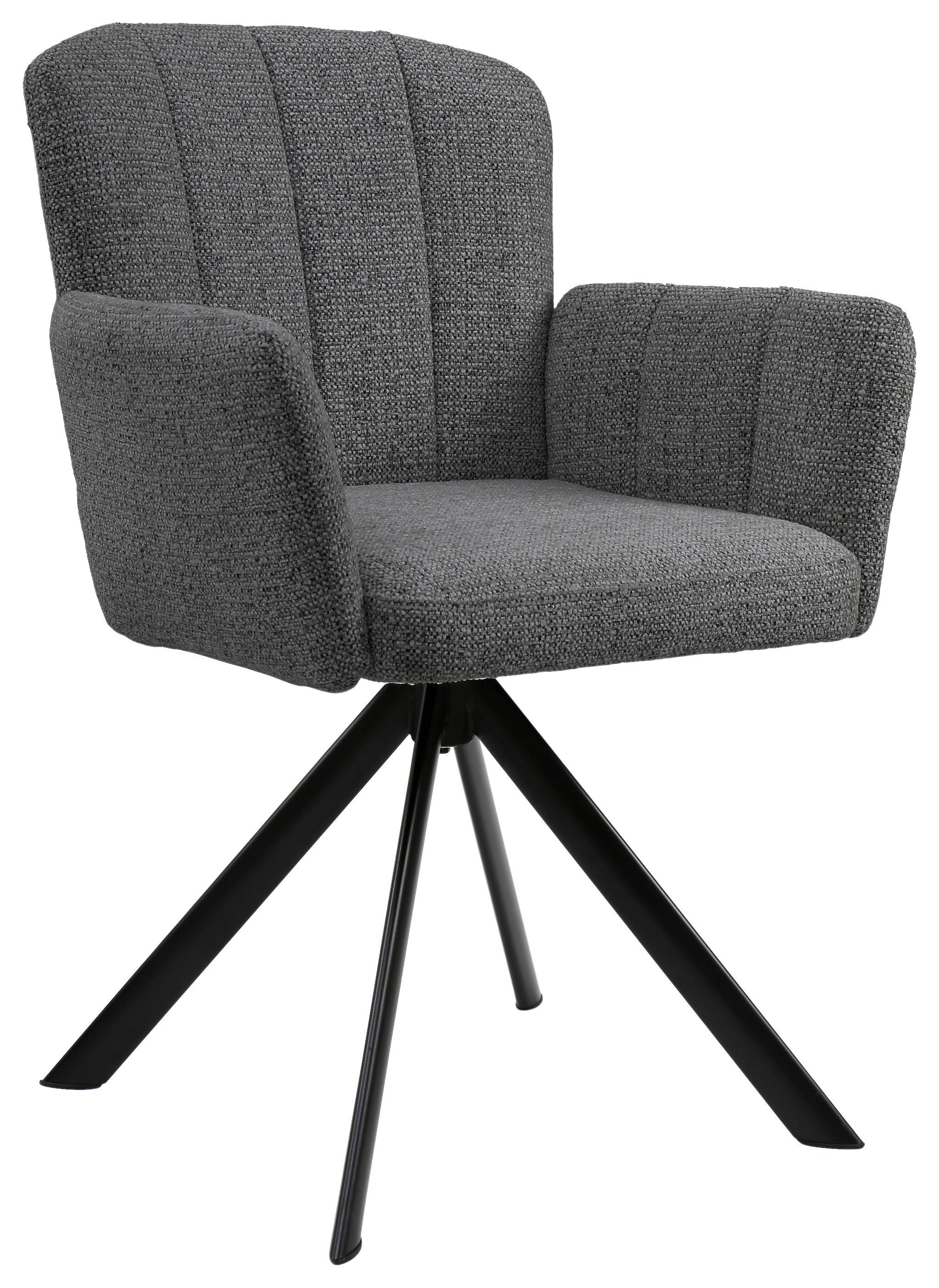 ŽIDLE S PODRUČKAMI NORA - šedá/černá, Moderní, kov/dřevo (61/87/65cm) - Premium Living