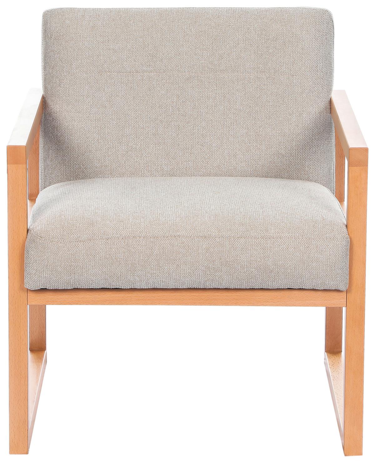 Kreslo MALMÖ, svetlosivá, bukový masív - prírodná farba/svetlosivá, Modern, drevo/textil (65/75/69cm) - Mömax