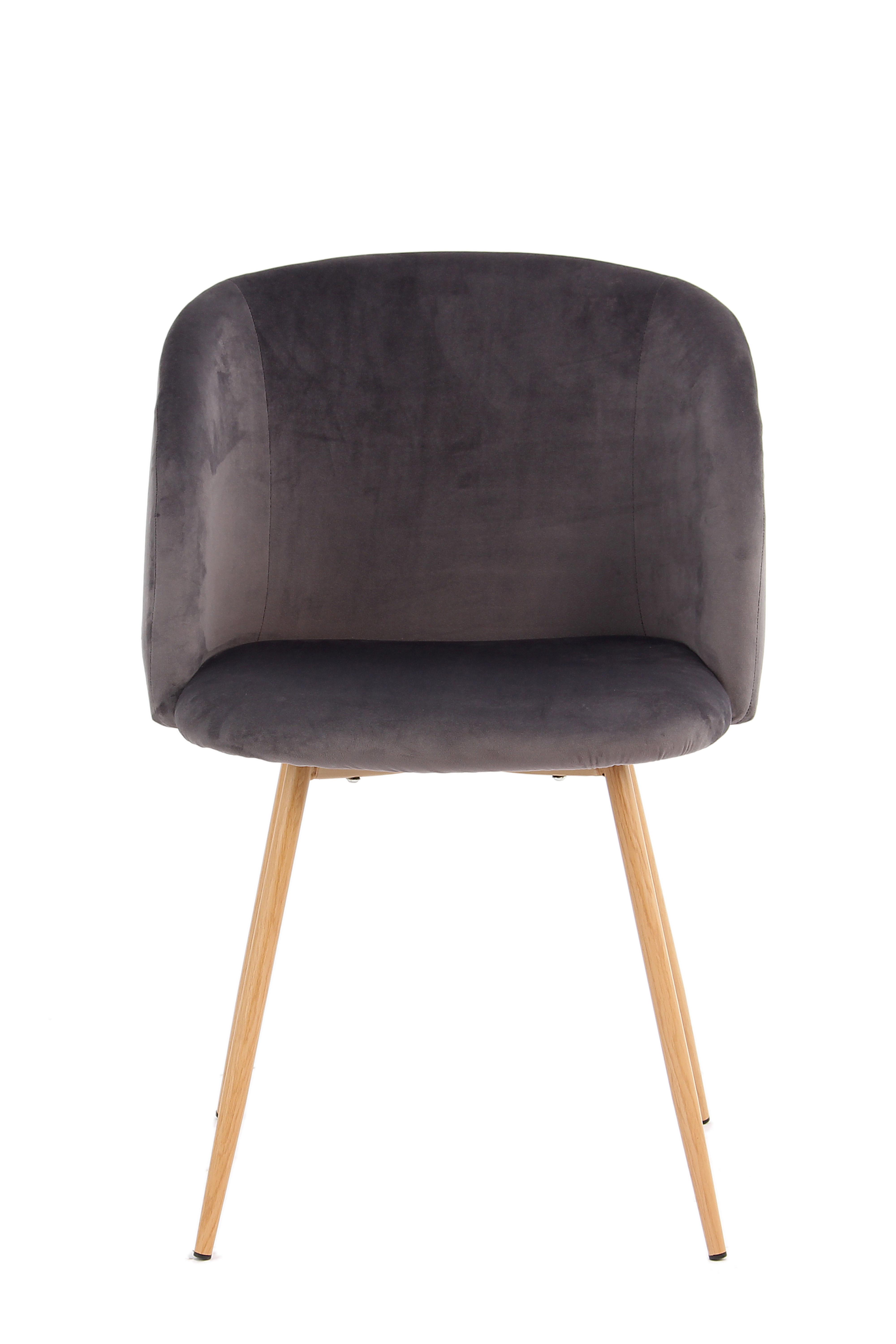 Schalenstuhl Celina Grau Gepolstert 2er-Set - Grau, Design, Kunststoff/Metall (54/84/56cm) - Kayoom