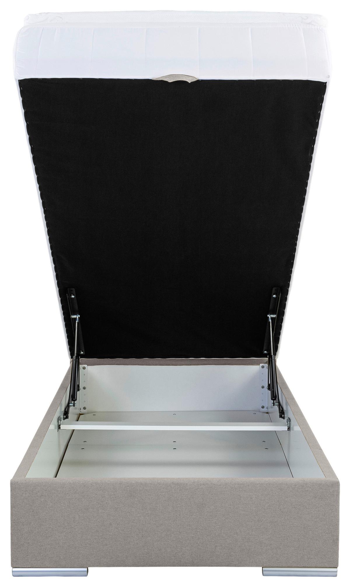 Čalúnená posteľ COSI 100x200 cm, sivohnedá - svetlohnedá/chrómová, Konventionell, kov/drevo (100/200cm)