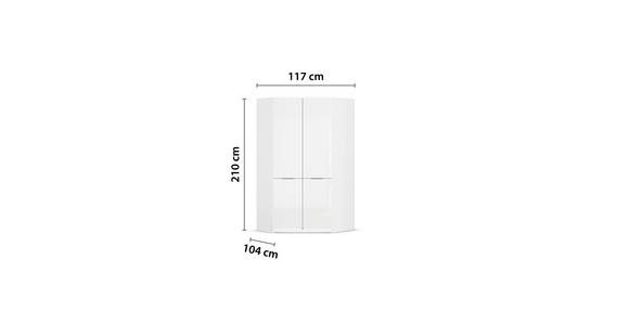 Eckschrank Max - Weiß Hochglanz/Weiß, KONVENTIONELL, Holzwerkstoff (117/210/104cm) - James Wood