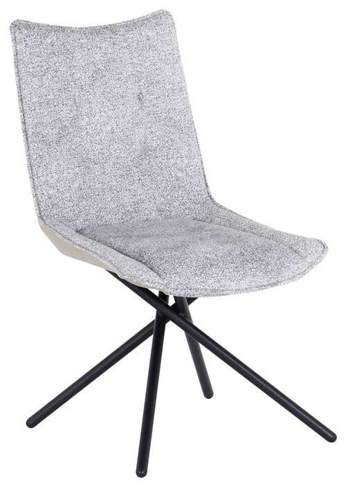 Stuhl Kora - Schwarz/Grau, MODERN, Textil/Metall (51/87/60cm) - MID.YOU