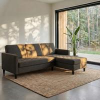 Ecksofa Palermo Anthrazit, mit Stauraum - Anthrazit/Schwarz, Basics, Textil (213/154cm) - Livetastic