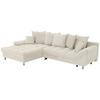Ecksofa Erice Creme S: 198x312 cm - Chromfarben/Creme, Design, Textil (198/312cm) - Livetastic