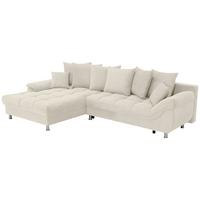 Ecksofa Erice Creme S: 198x312 cm - Chromfarben/Creme, Design, Textil (198/312cm) - Livetastic