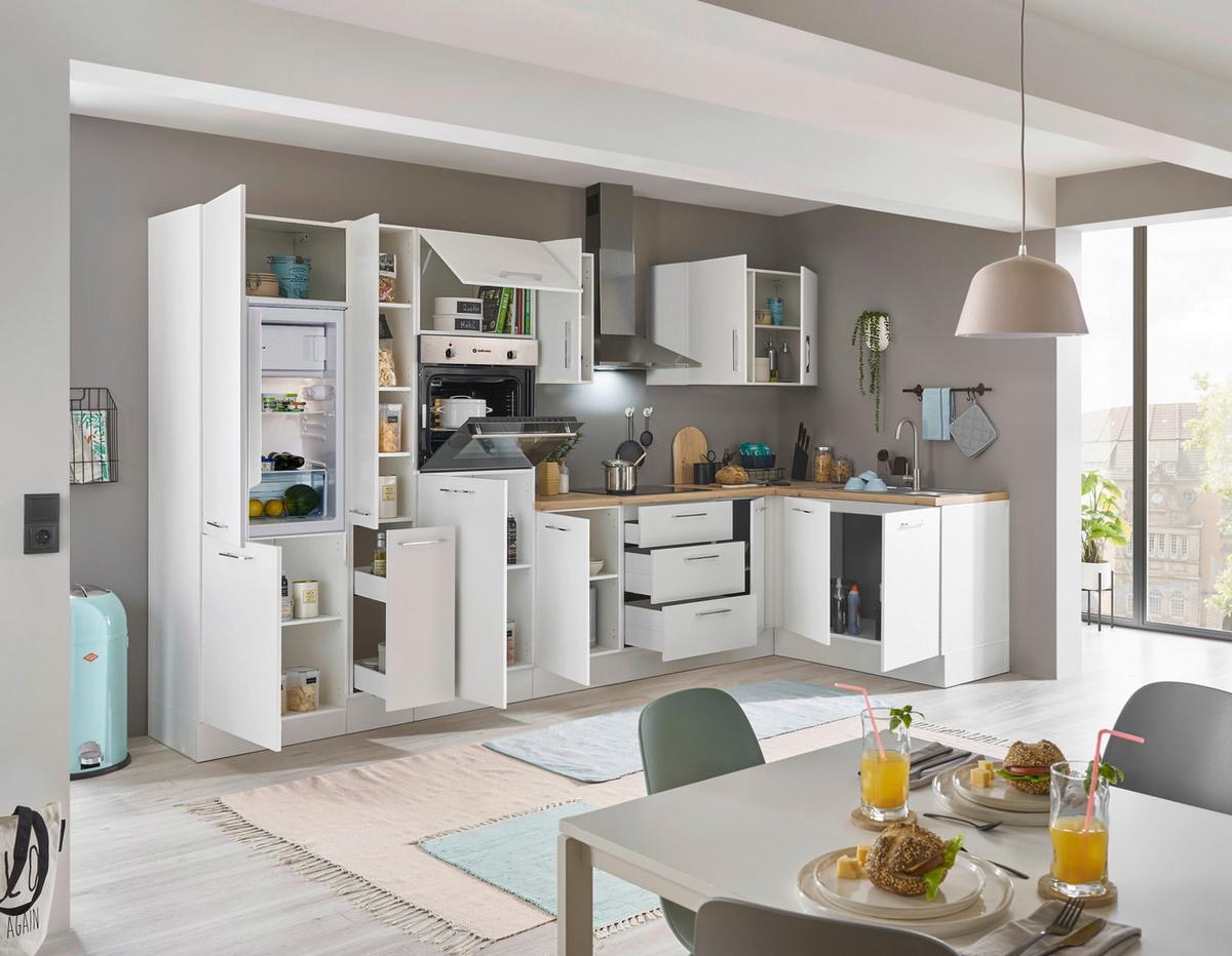 Eckküche Turin Weiß/Eiche Dekor 360x165 cm - Weiß/Eiche Artisan, Basics, Holzwerkstoff (360/165cm) - MID.YOU