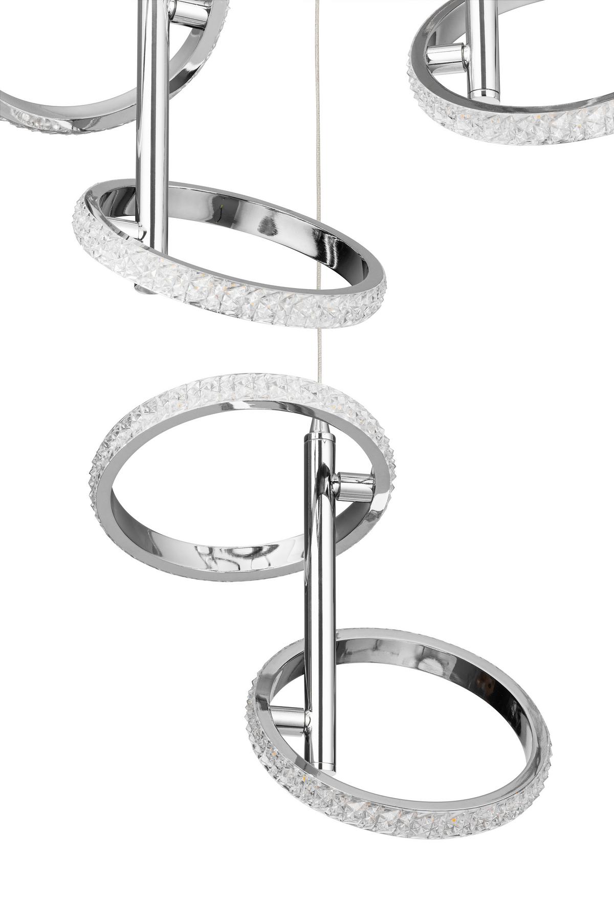 LED-Hängeleuchte Rong - Chromfarben, MODERN, Kunststoff/Metall (45,5/120cm)