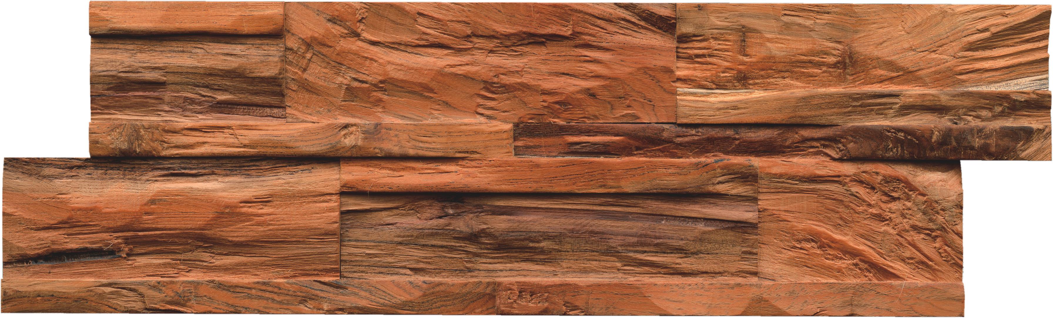 Wandverkleidung Teak Diamond Natur Z-Lock - Braun, Basics, Holz (55.5/18/2cm)
