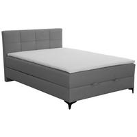 Čalúnená posteľ FREDDIE 140x200 cm, sivá - čierna/sivá, Modern, kov/textil (140/200cm)