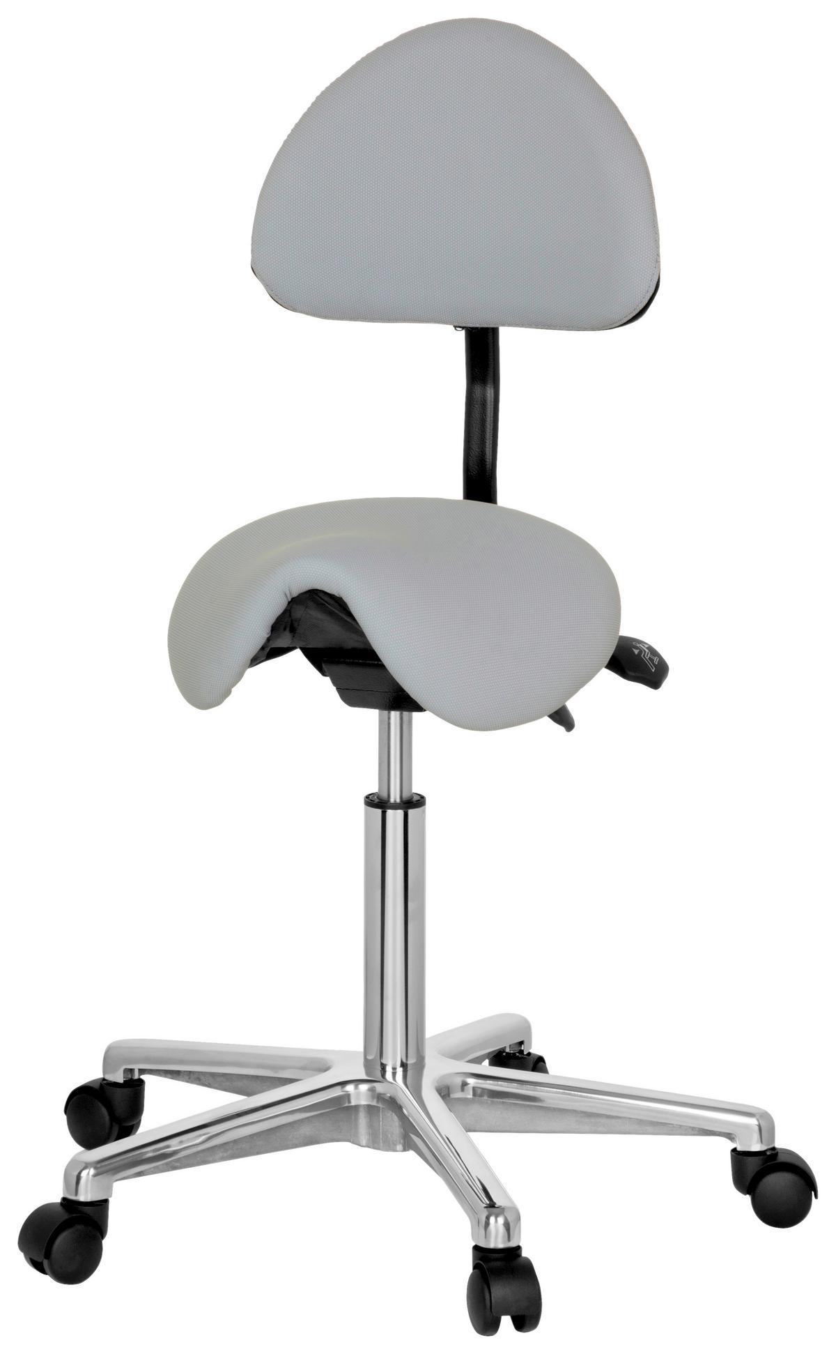 Bürohocker Top Work 20 Lederlook Grau Bis 110kg - Alufarben/Grau, MODERN, Kunststoff/Textil (36/105/40cm) - MID.YOU