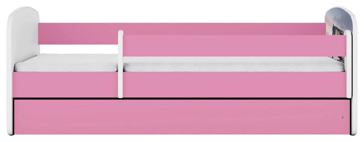 Kinder-/Juniorbett Babydreams inkl. Matratze 80x160 - Pink/Birkefarben, MODERN, Holz/Holzwerkstoff (80/160cm) - MID.YOU