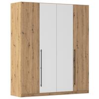 Kleiderschrank Safari B: 181 cm - Weiß/Eiche Artisan, KONVENTIONELL, Holzwerkstoff (181/210/54cm)