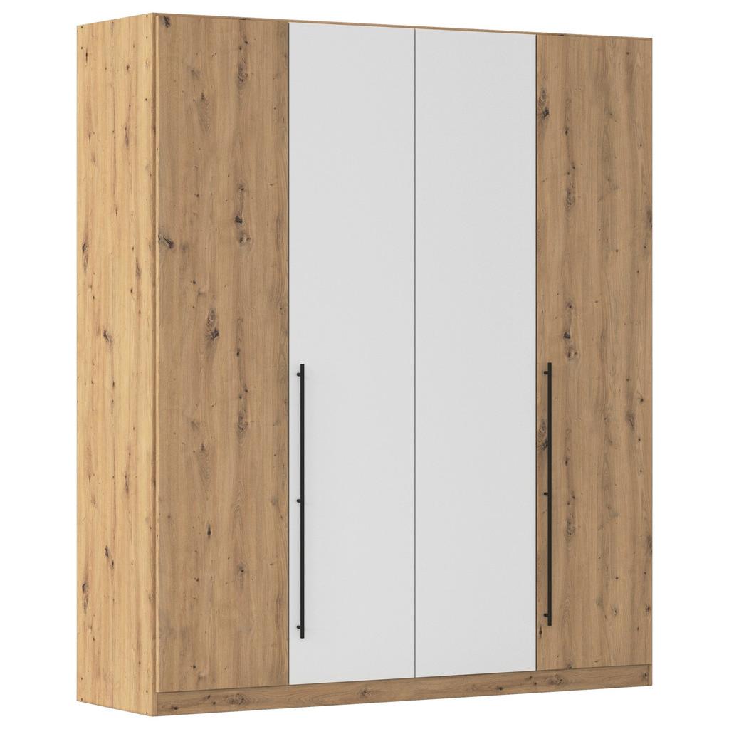 Kleiderschrank Safari Weiß/Eiche Dekor B: 181cm