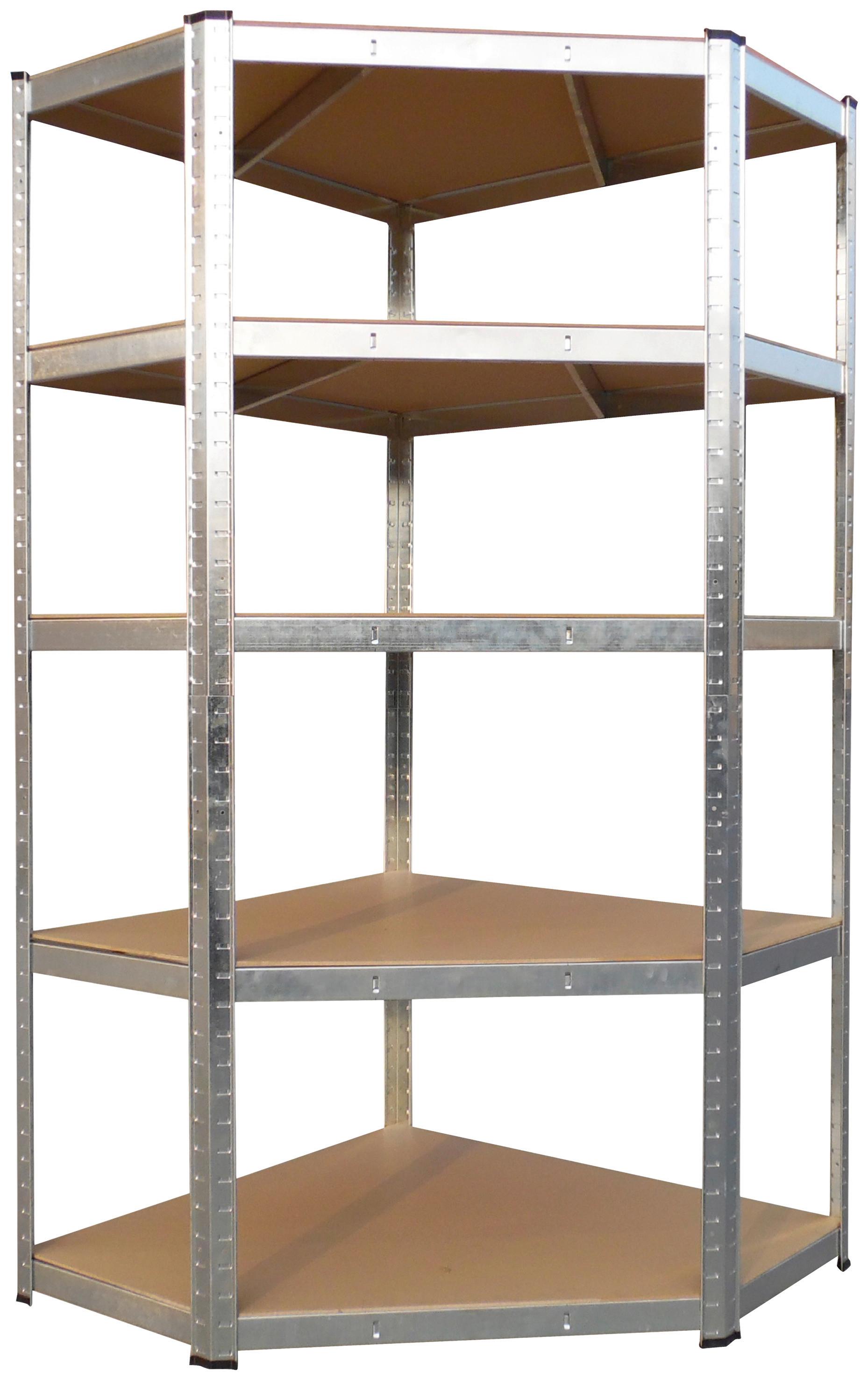 Schwerlastregal aus Stahl BxHxT: 90x180x40 cm Max. 875 Kg - Silberfarben/Naturfarben, MODERN, Holzwerkstoff/Kunststoff (90/180/40cm) - Homezone