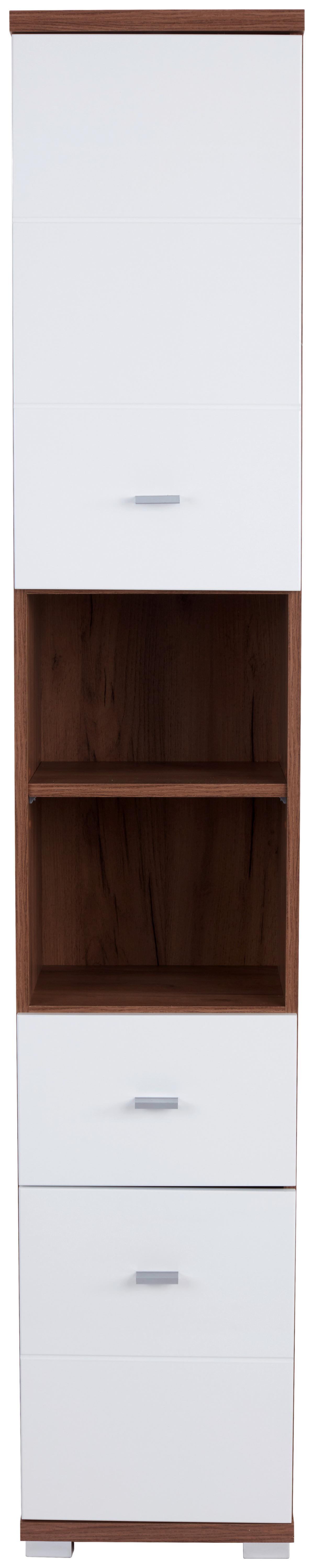 Badezimmer Bari B: 140,5cm, Eiche Dekor - Eichefarben/Weiß, KONVENTIONELL, Holzwerkstoff (140,5/190/32cm)