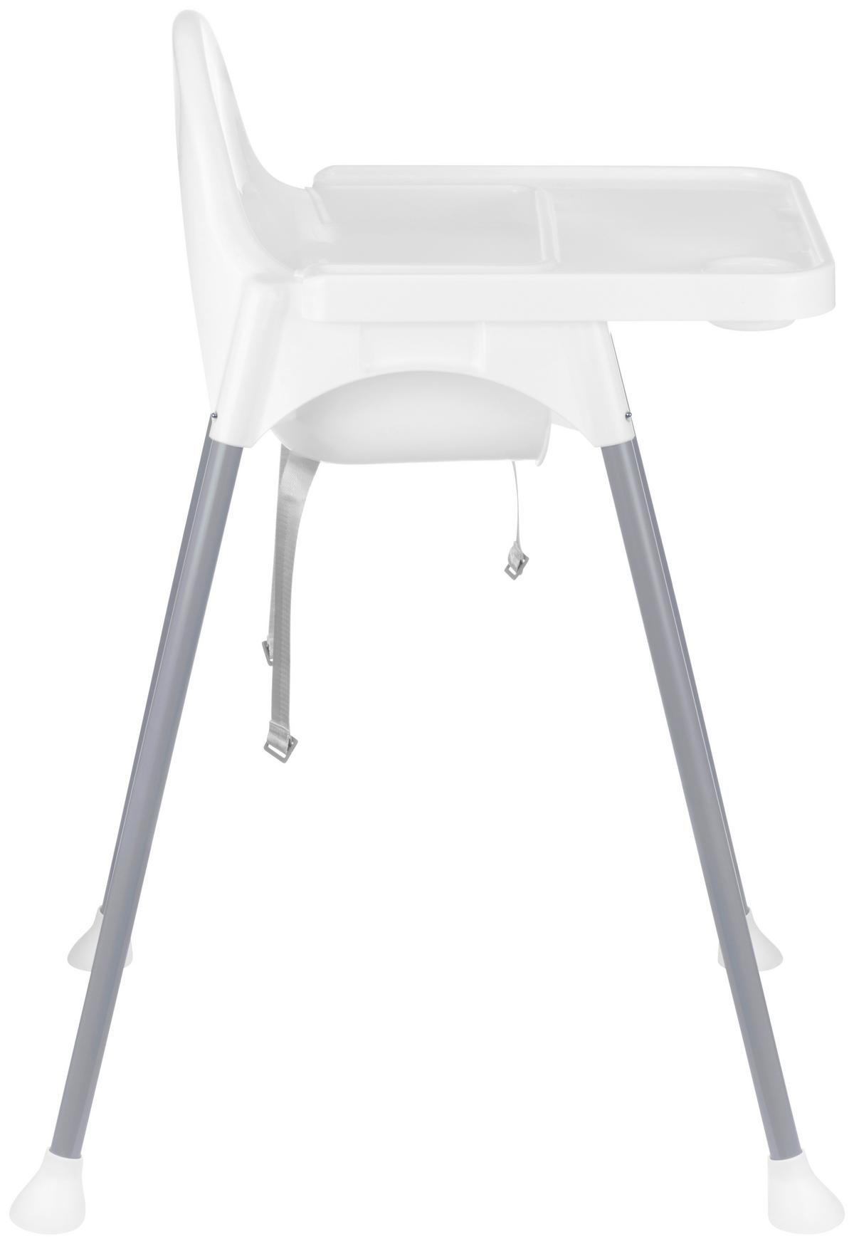 Etetőszék Benno - fehér/szürke, Konventionell, műanyag/fém (60/65/94cm) - Best Price