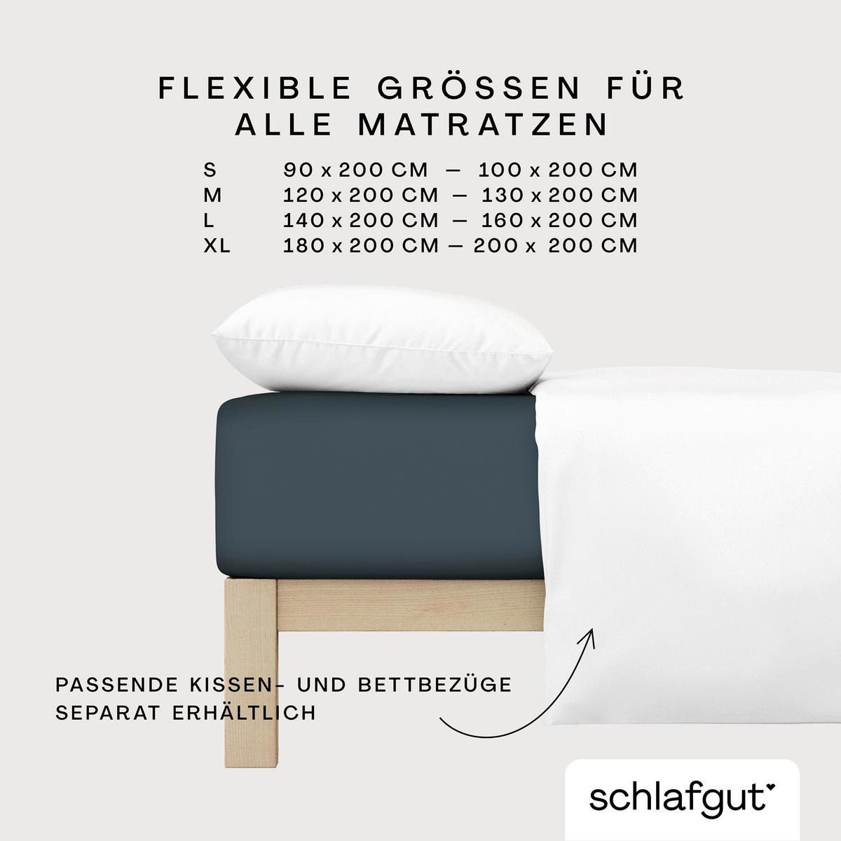 Spannleintuch Dunkelgrau 100x200 cm Frottee - Dunkelgrau, Basics, Textil (100/200cm) - Schlafgut