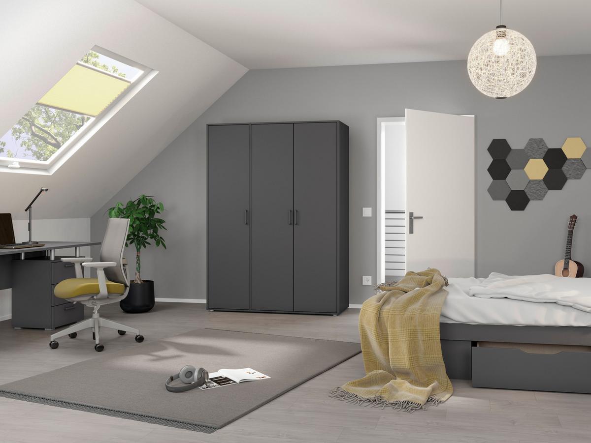 Drehtürenschrank Voyager Grau 140 Cm - Grau, MODERN, Holzwerkstoff (140/194/53cm) - Rauch Möbel