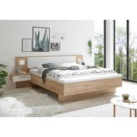 Bett Catania Weiß/Eiche Artisan - Schwarz/Eiche Artisan, MODERN, Holzwerkstoff/Textil (180/200cm) - Livetastic