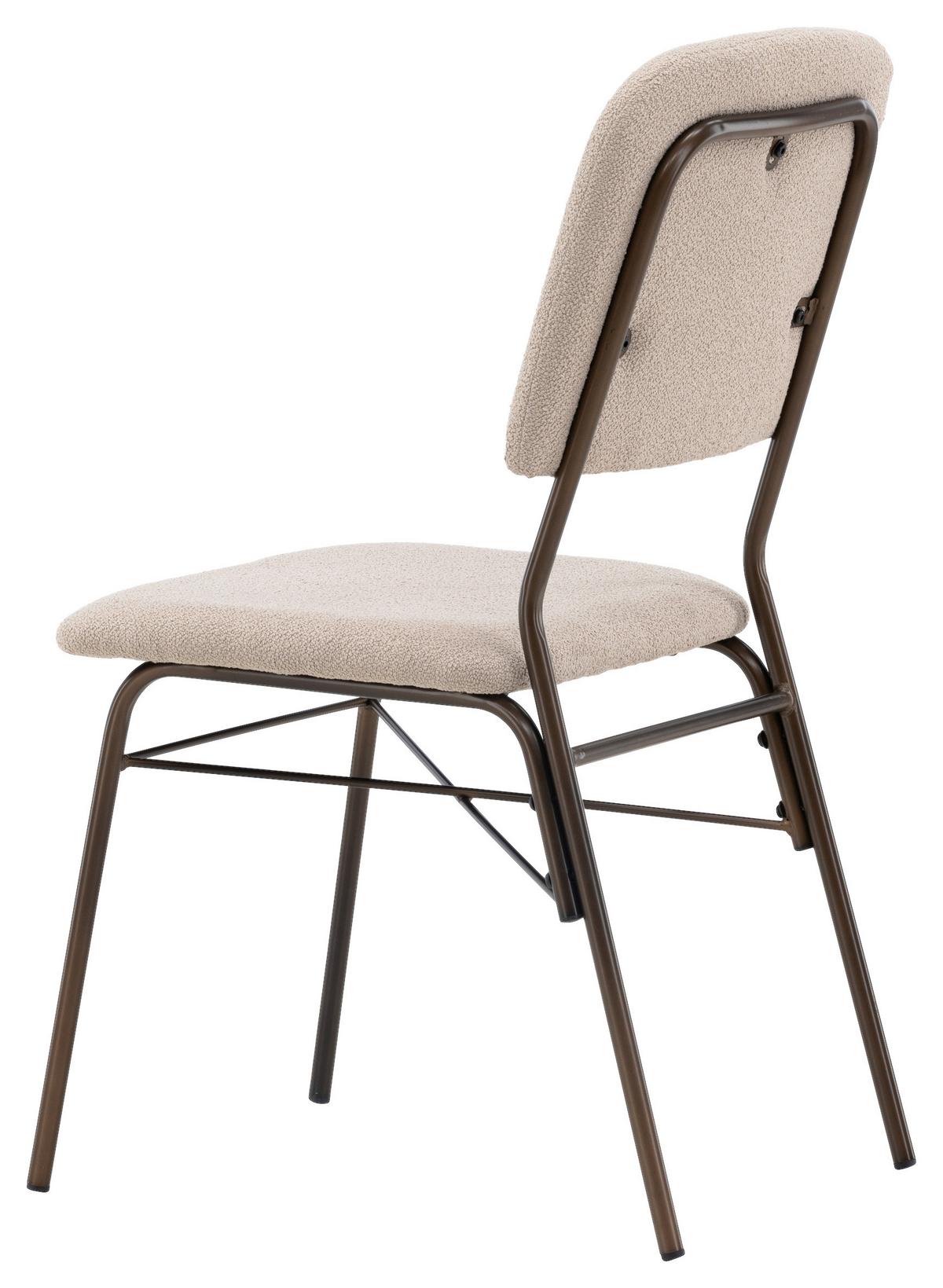 Stuhl-set Rosie Beige B: 48,5 Cm - Beige/Braun, Design, Kunststoff/Textil (48.5/94/56cm) - Livetastic