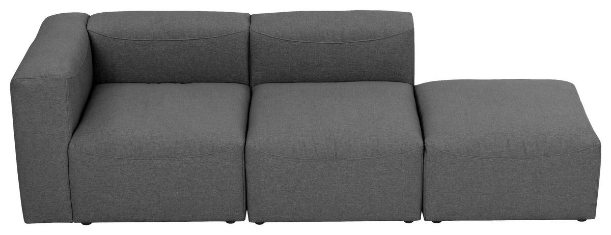 Ottomane Lena Anthrazit Mit Echtem Rücken - Anthrazit, Design, Textil (250/73/100cm) - Max Winzer