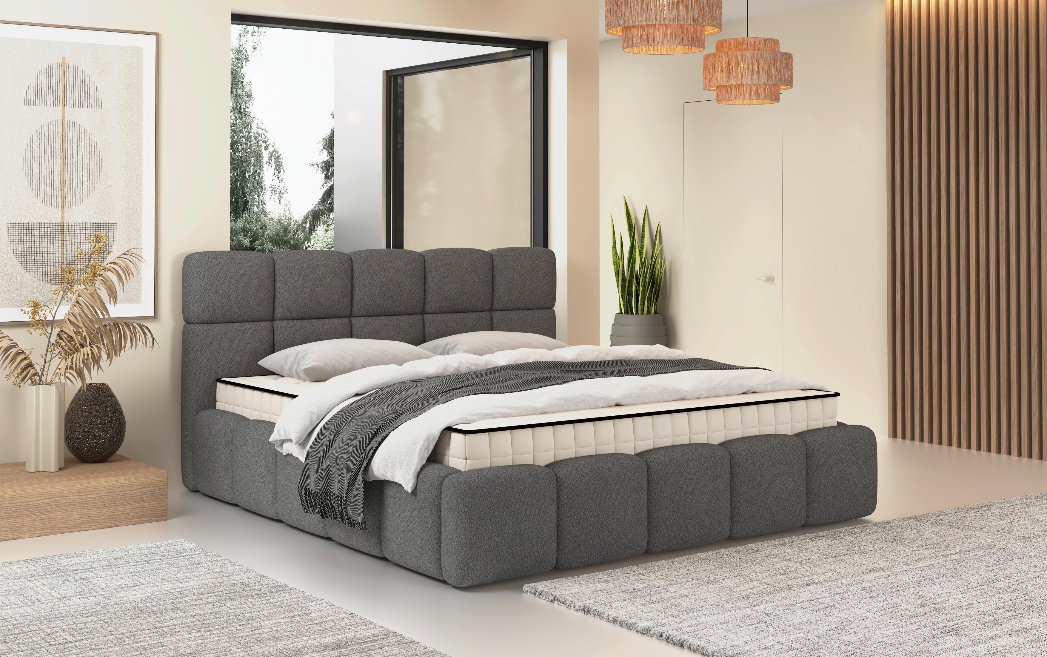 Polsterbett Cloudy Grau, Lf: 180x200 Cm - Grau, Trend, Holz/Holzwerkstoff (180/200cm) - Luca Bessoni