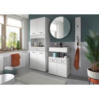 Badezimmer Prisma Weiß B: 146 Cm - Schwarz/Weiß, MODERN, Holzwerkstoff (146cm) - MID.YOU