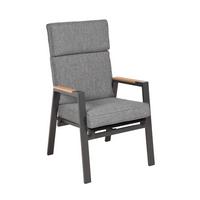 GARTENSESSEL STAPELSTUHL BARLETTA - Dunkelgrau/Schwarz, MODERN, Kunststoff/Textil (60,5/112/68cm) - Gardenson