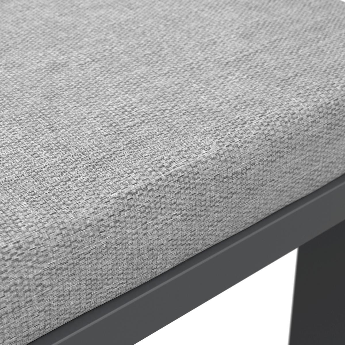 Terasová záhradní souprava MELINA - světle šedá/tmavě šedá, Moderní, kov/dřevo (272/79/84cm) - Bessagi Garden