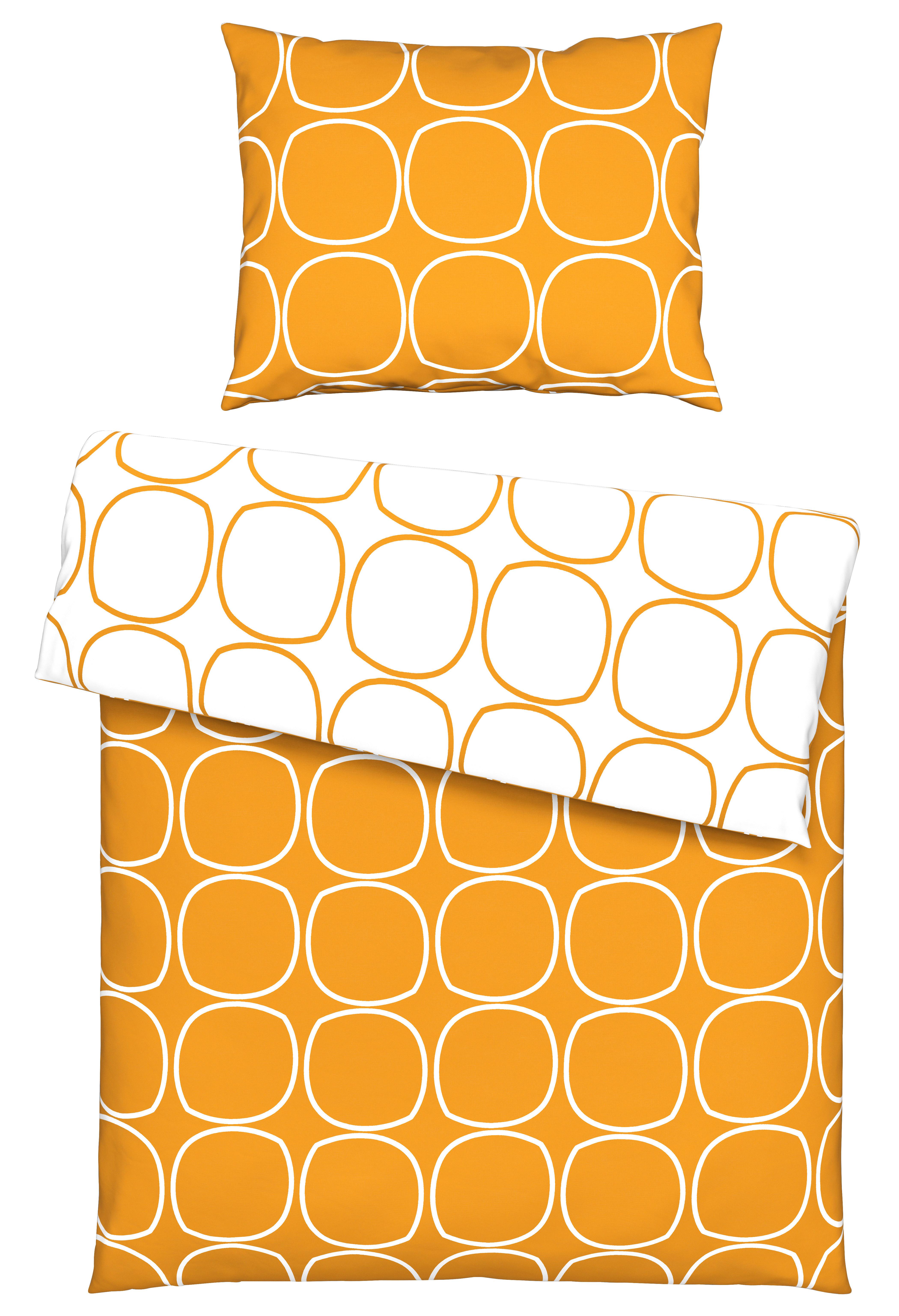 Obojstranná Posteľná Bielizeň Reggie Wende, 140/200cm - žltá/biela, Konvenčný, textil (140/200cm) - Modern Living