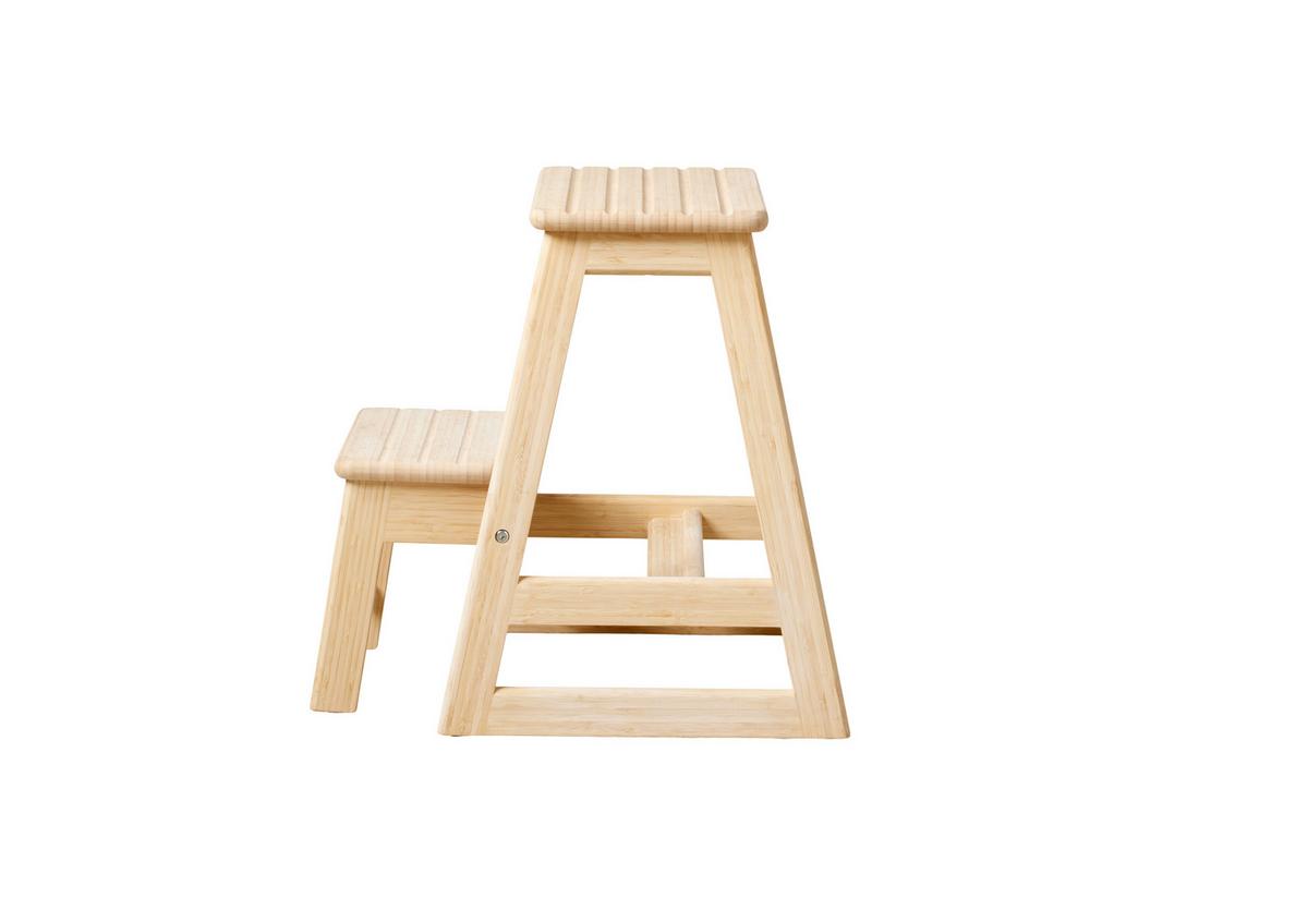 Tritthocker Skala, Hellbraun 45,5x49x39 cm - Hellbraun, Natur, Holz (45,5/49/39cm) - Gardenson