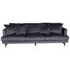 3-Sitzer-Sofa Sofia - Dunkelgrau/Schwarz, Design, Kunststoff/Textil (260/86/88cm) - Livetastic