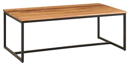 Konferenčný stolík farby akácie - čierna/farba akácie, Modern, kov/drevo (110/60/40cm) - MID.YOU