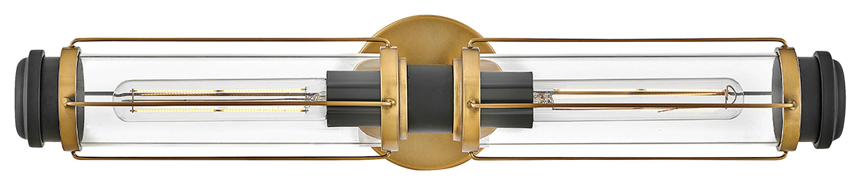 Fürdőszobai Falilámpa Hk-Masthead2-Hbbk - fekete/sárgarézszínű, Konventionell, üveg/fém (12,2cm) - Elstead Lighting